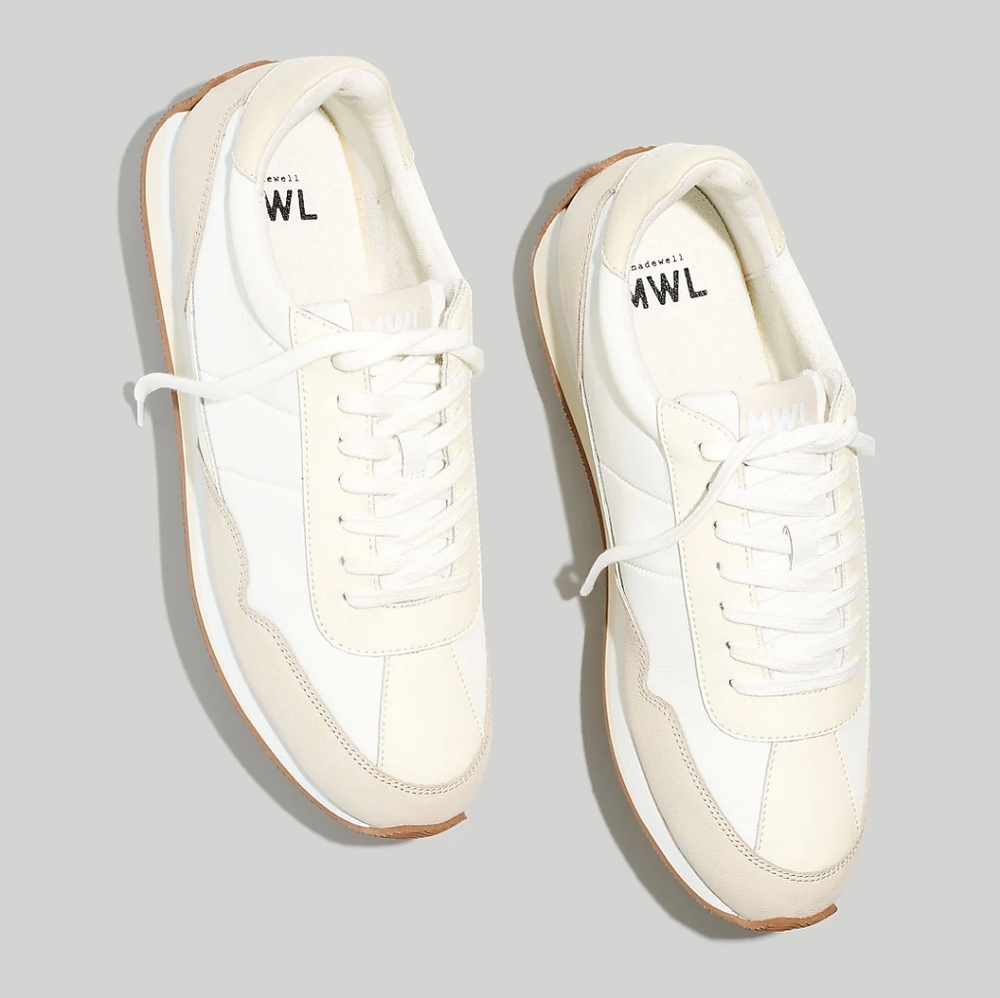 NIB Madewell League Sneakers in Washed Nubuck Cloud Linen size 9.5